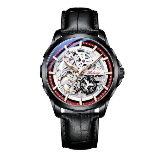 Relógio Ailang Enigma Ultron - Pulseira de Couro Black Red