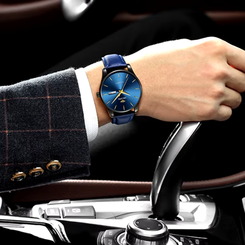 Relógio Ailang Zenithus - Pulseira de Couro Leather Blue